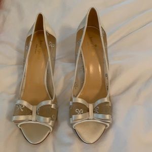 Kate Spade cream silk heels for wedding or other special occasion